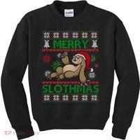 Merry Slothmas Ugly Christmas Kids Sweatshirt thumb 0