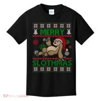 Merry Slothmas Ugly Christmas Kids T-Shirt thumb 0