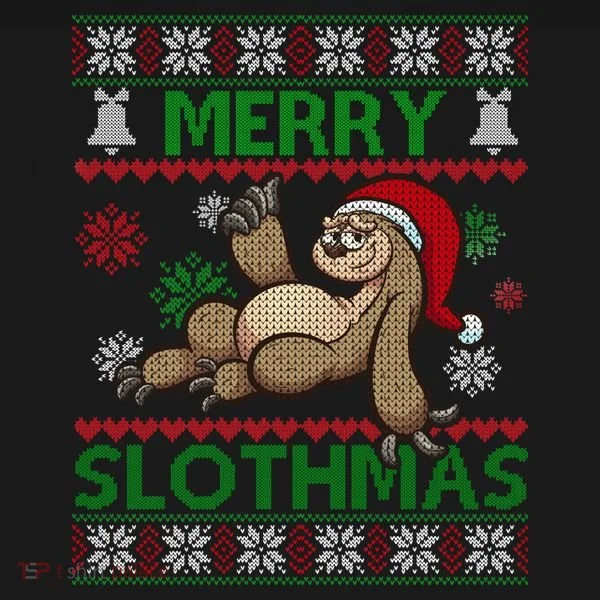 Merry Slothmas Ugly Christmas Kids T-Shirt