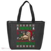 Merry Slothmas Ugly Christmas Tote Bag thumb 0