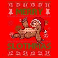 Merry Slothmas Ugly Christmas Santa Hat thumb 1