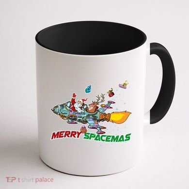 Merry Spacemas Santa Coffee Mug back