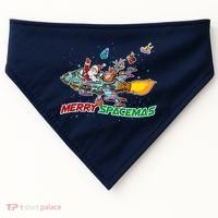 Merry Spacemas Santa USA-Made Doggie Bandana thumb 0