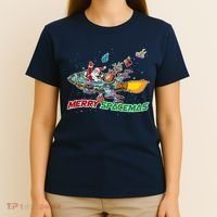 Merry Spacemas Santa T-Shirt thumb 4