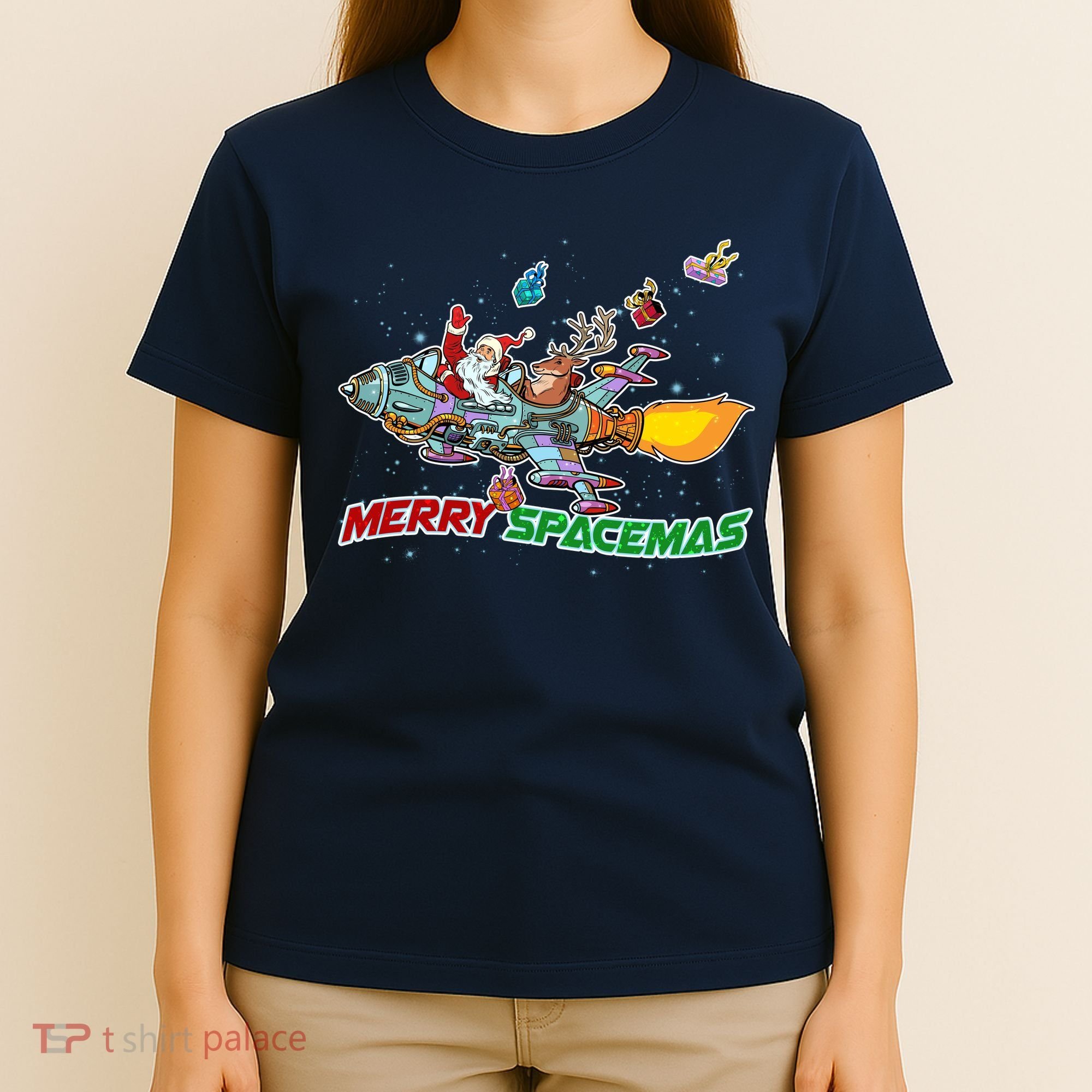 Merry Spacemas Santa T-Shirt