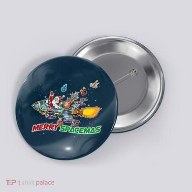 Merry Spacemas Santa Button