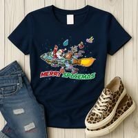 Merry Spacemas Santa Women's T-Shirt thumb 3