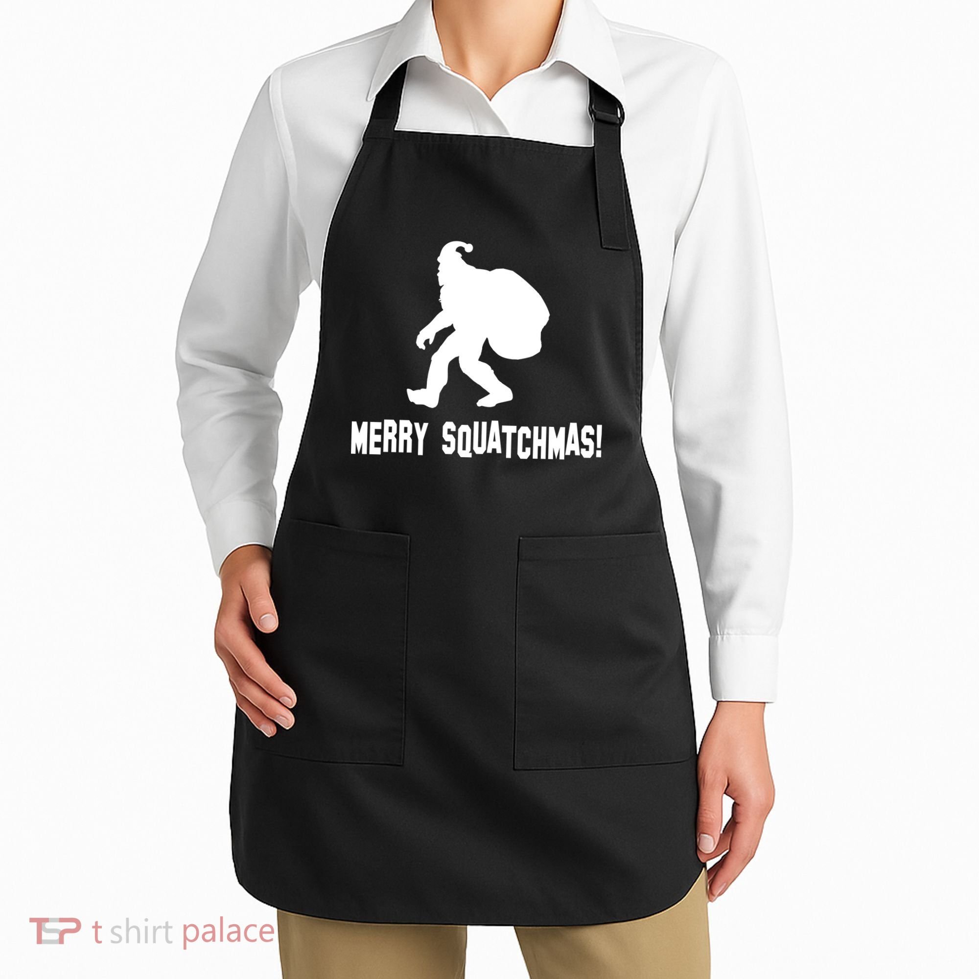 Merry Squatchmas Christmas Apron
