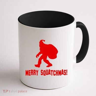 Merry Squatchmas Christmas Coffee Mug back