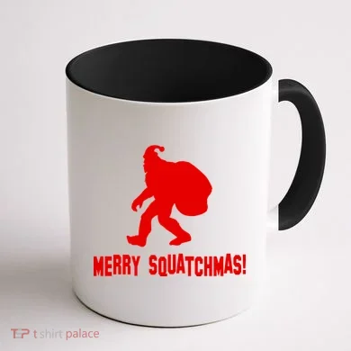 Merry Squatchmas Christmas Coffee Mug back