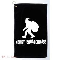 Merry Squatchmas Christmas Golf Towel thumb 0