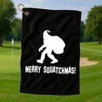 Merry Squatchmas Christmas Golf Towel thumb 1
