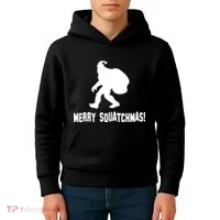 Merry Squatchmas Christmas Kids Hoodie thumb 4