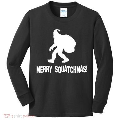 Merry Squatchmas Christmas Kids Long Sleeve Shirt