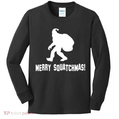 Merry Squatchmas Christmas Kids Long Sleeve Shirt