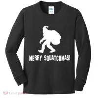 Merry Squatchmas Christmas Kids Long Sleeve Shirt thumb 0