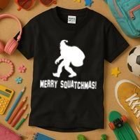 Merry Squatchmas Christmas Kids T-Shirt thumb 3