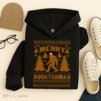 Merry Squatchmas Ugly Christmas Sweater Hoodie thumb 4