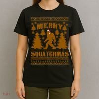 Merry Squatchmas Ugly Christmas Sweater T-Shirt thumb 4