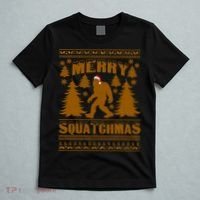 Merry Squatchmas Ugly Christmas Sweater T-Shirt thumb 5