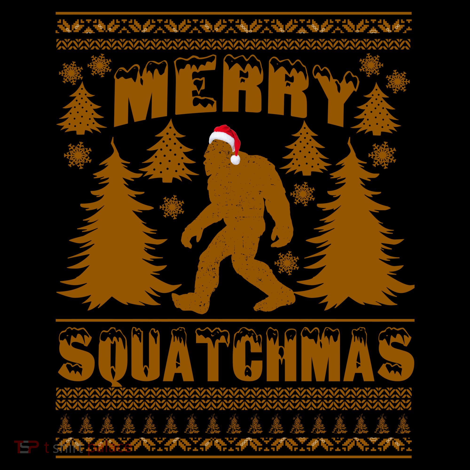 Merry Squatchmas Ugly Christmas Sweater T-Shirt