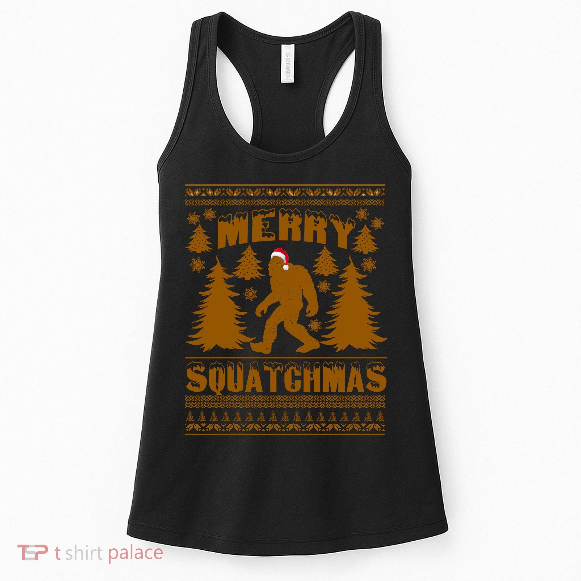 Merry Squatchmas Ugly Christmas Sweater Women's Tank Top