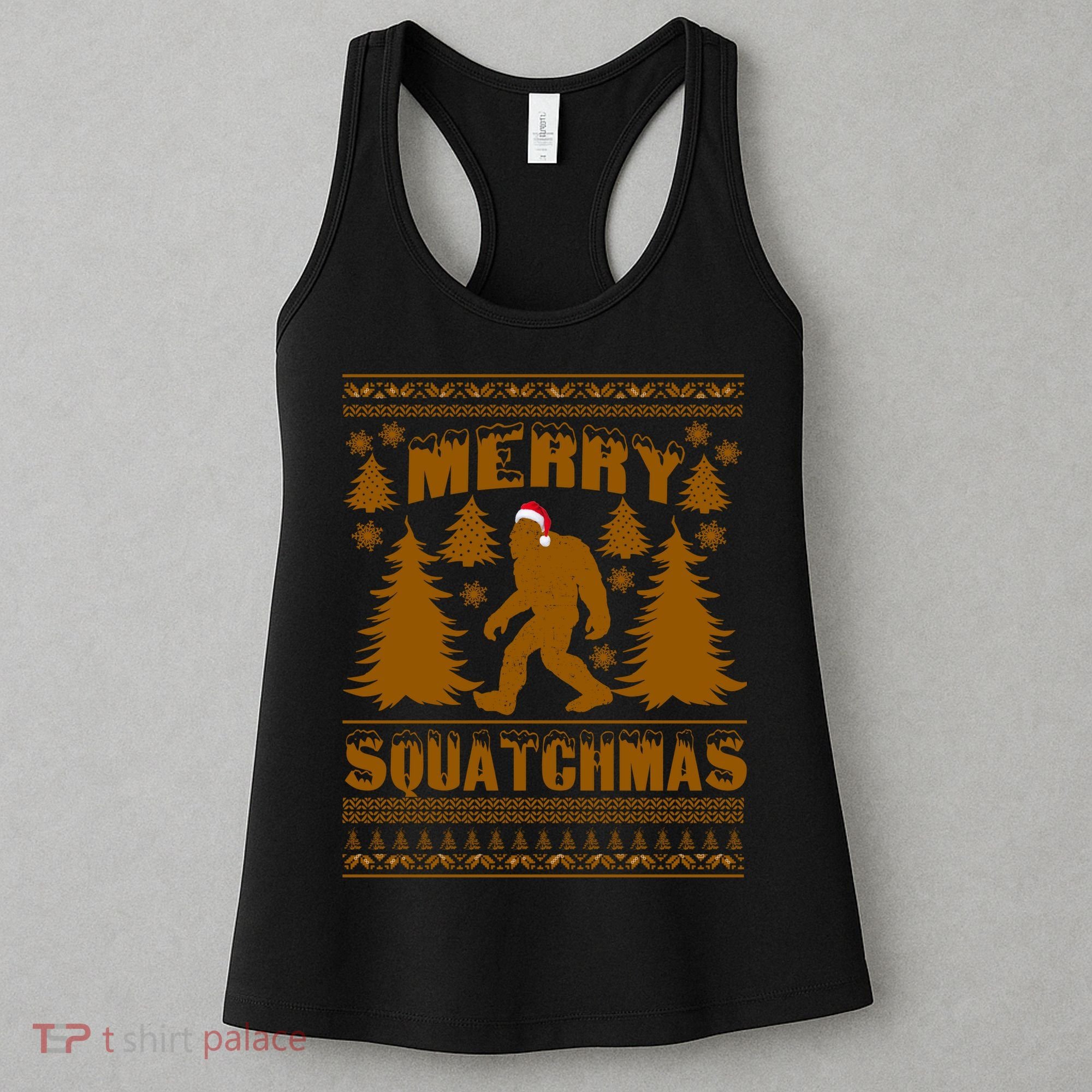 Merry Squatchmas Ugly Christmas Sweater Women's Tank Top