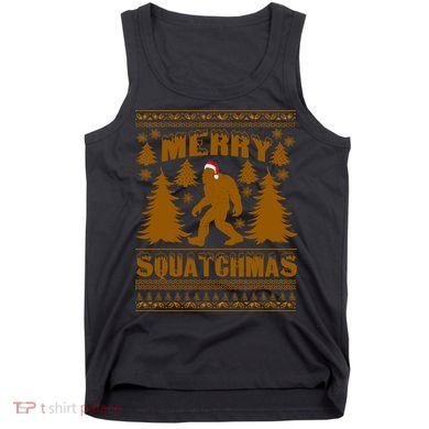 Merry Squatchmas Ugly Christmas Sweater Tank Top