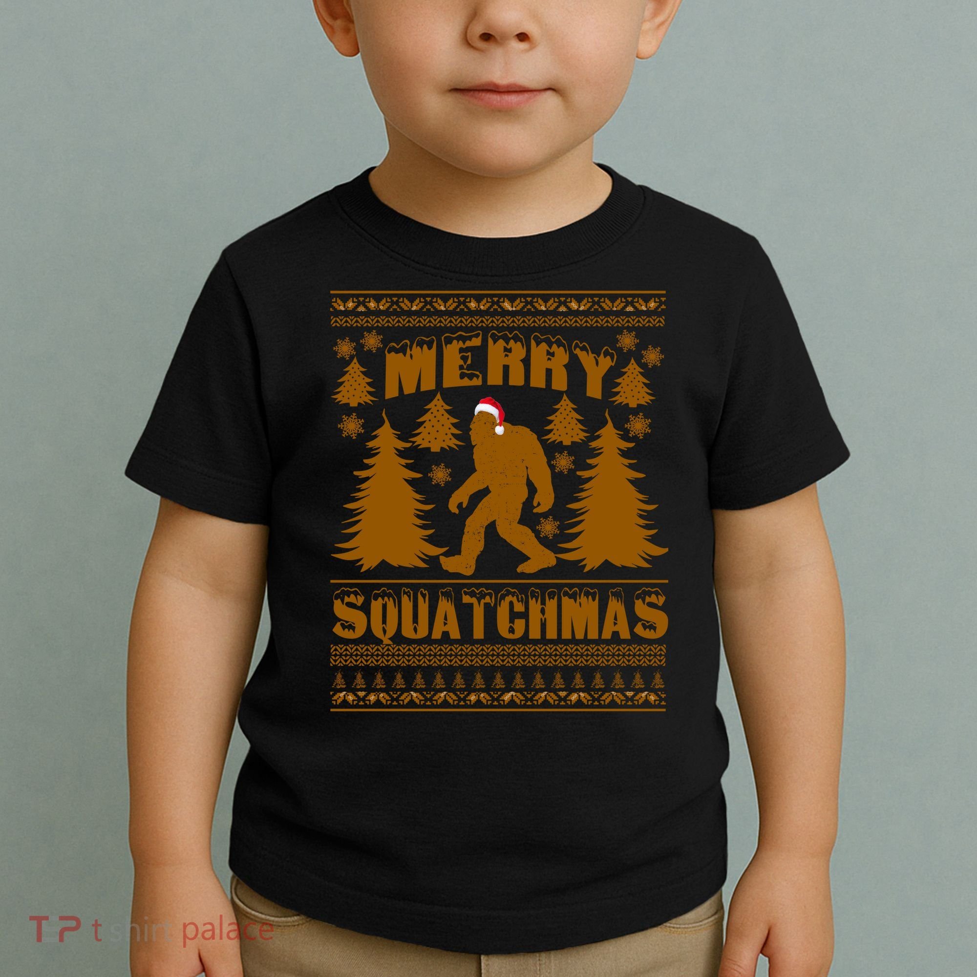 Merry Squatchmas Ugly Christmas Sweater Toddler T-Shirt