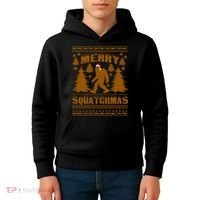 Merry Squatchmas Ugly Christmas Sweater Kids Hoodie thumb 4