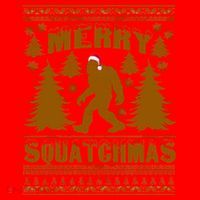 Merry Squatchmas Ugly Christmas Sweater Santa Hat thumb 1