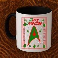 Merry Starfleet Christmas Ugly Sweater Coffee Mug thumb 2