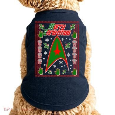 Merry Starfleet Christmas Ugly Sweater Doggie Tank