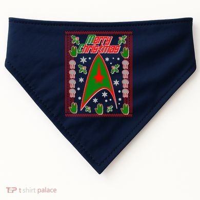 Merry Starfleet Christmas Ugly Sweater USA-Made Doggie Bandana