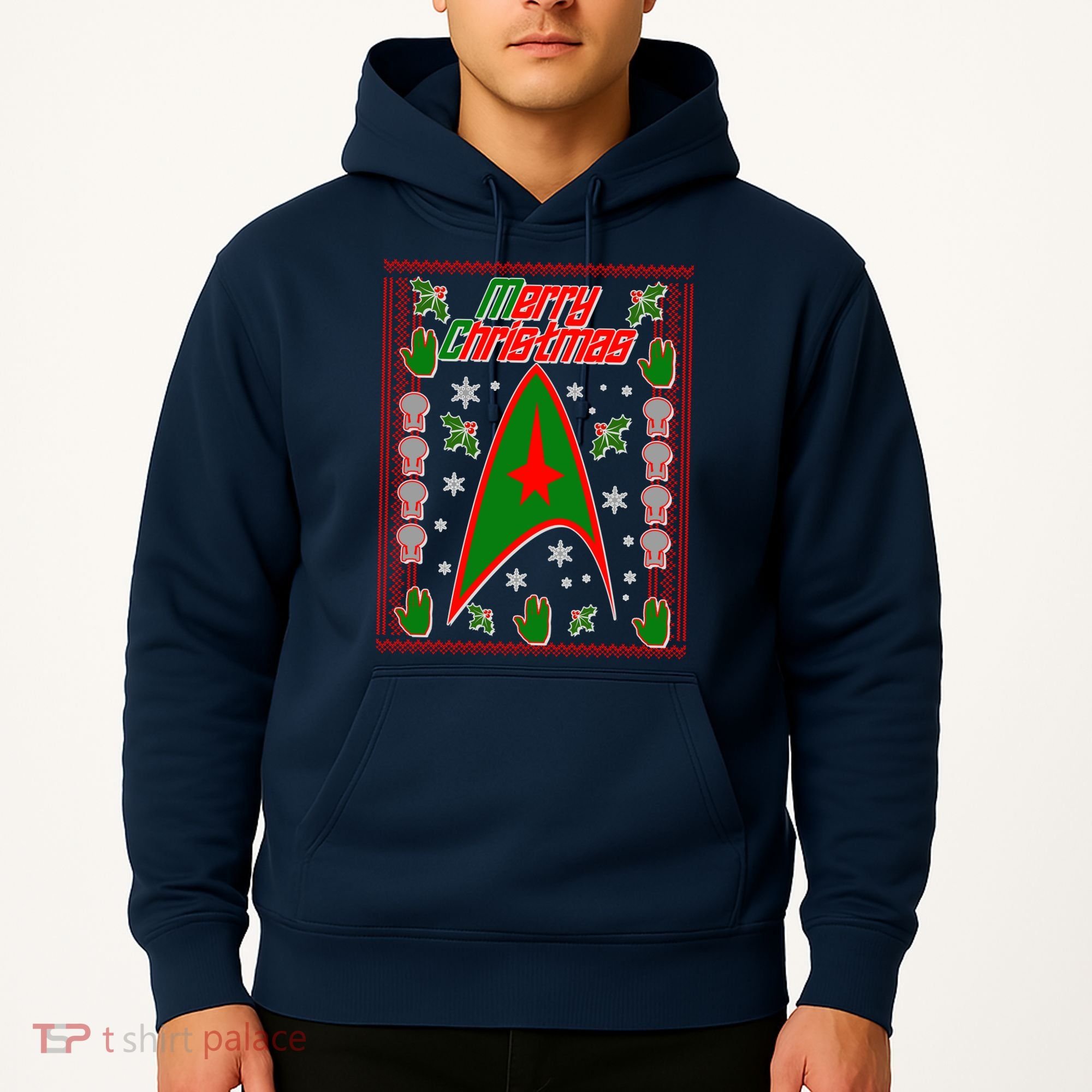 Merry Starfleet Christmas Ugly Sweater Hoodie