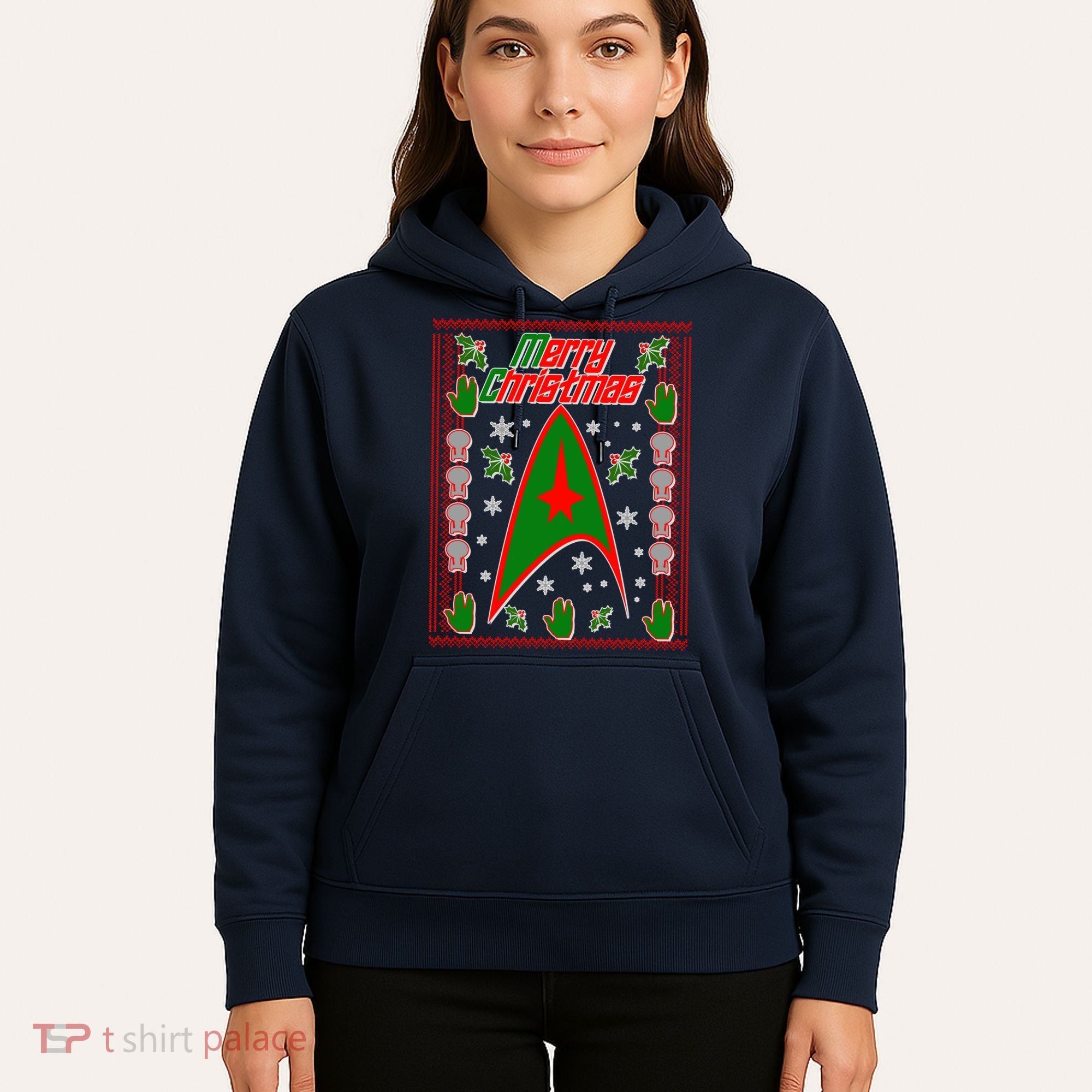 Merry Starfleet Christmas Ugly Sweater Hoodie