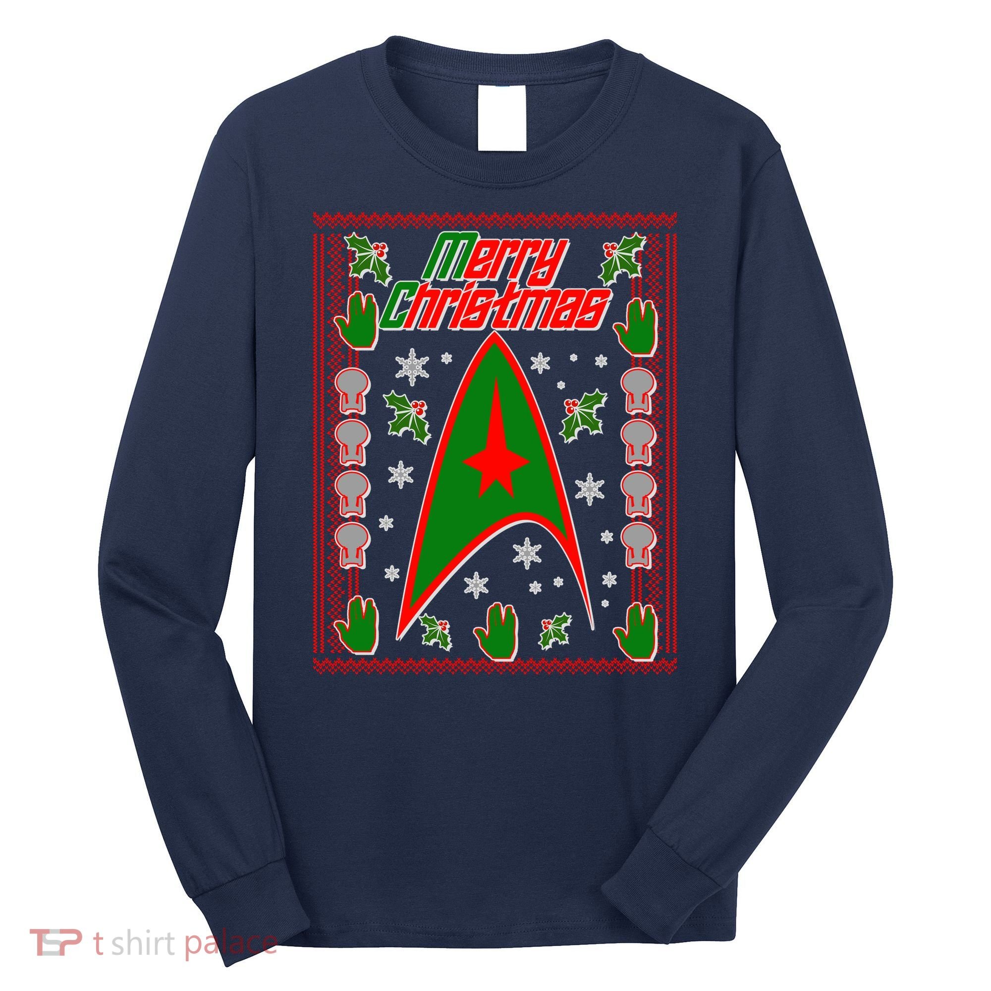 Merry Starfleet Christmas Ugly Sweater Long Sleeve Shirt