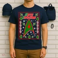Merry Starfleet Christmas Ugly Sweater T-Shirt thumb 6