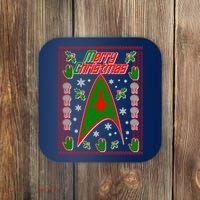 Merry Starfleet Christmas Ugly Sweater Coaster thumb 0