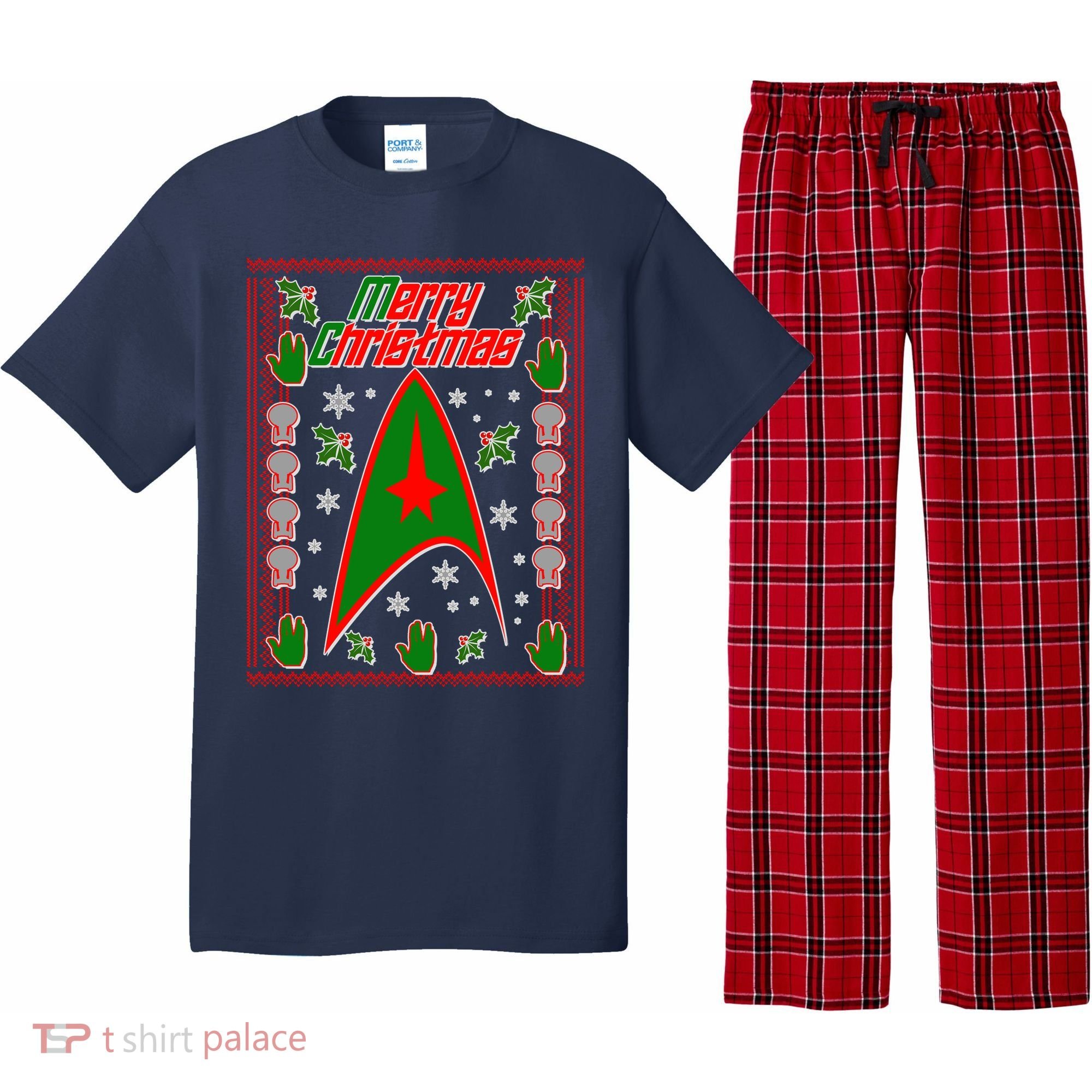 Merry Starfleet Christmas Ugly Sweater Pajama Set