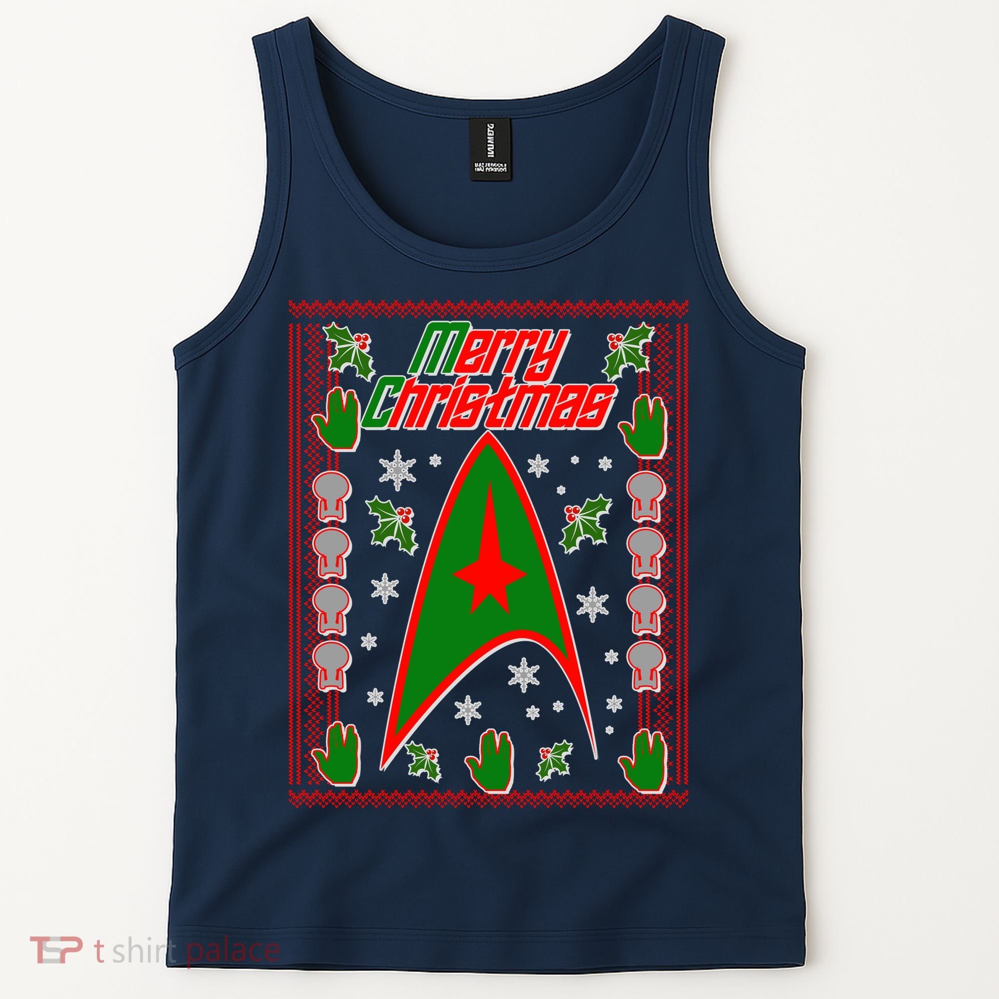 Merry Starfleet Christmas Ugly Sweater Tank Top