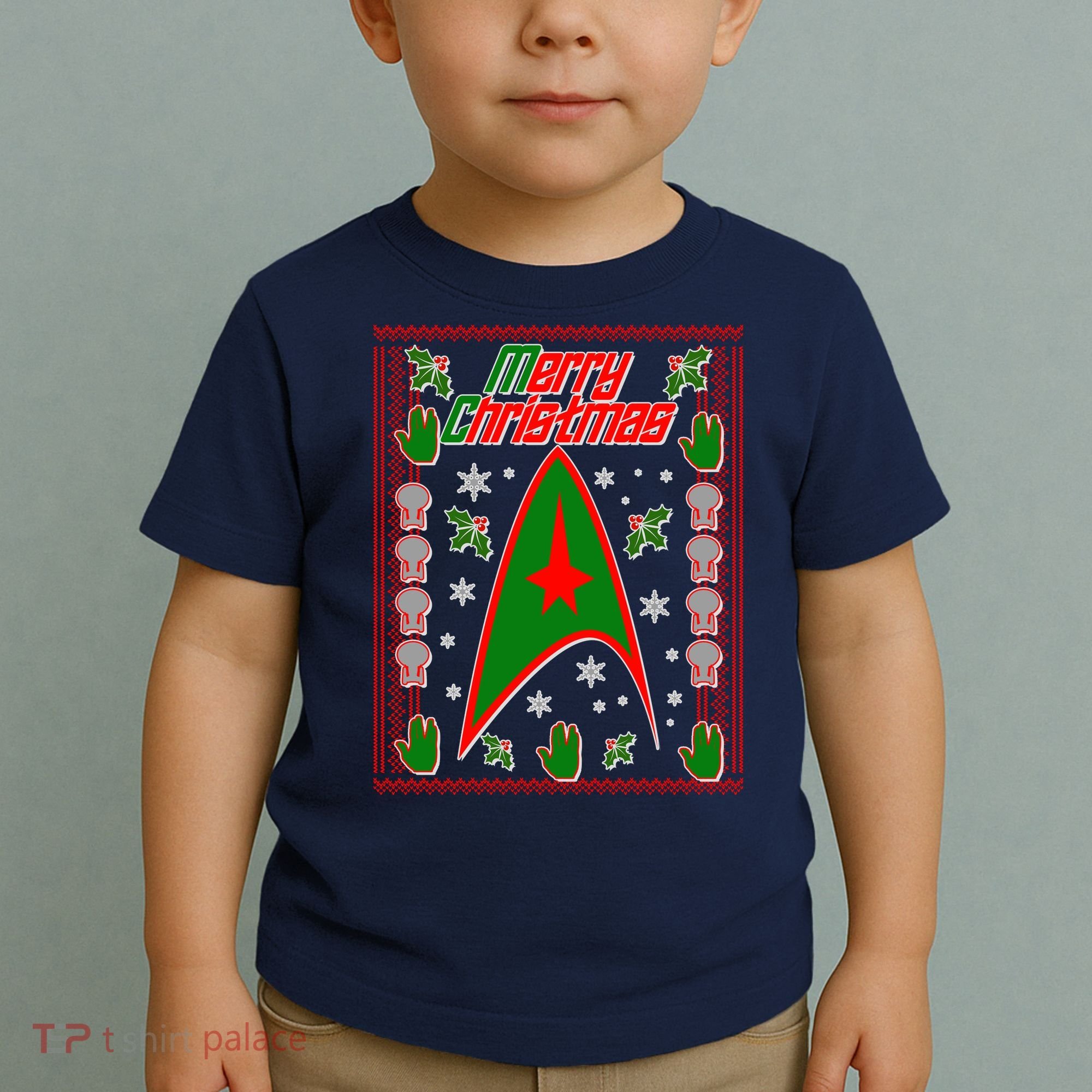 Merry Starfleet Christmas Ugly Sweater Toddler T-Shirt
