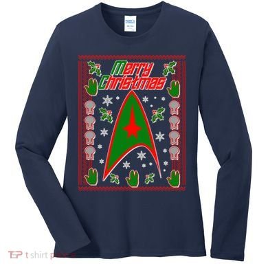 Merry Starfleet Christmas Ugly Sweater Women's Long Sleeve Shirt