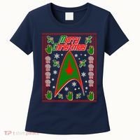 Merry Starfleet Christmas Ugly Sweater Women's T-Shirt thumb 0
