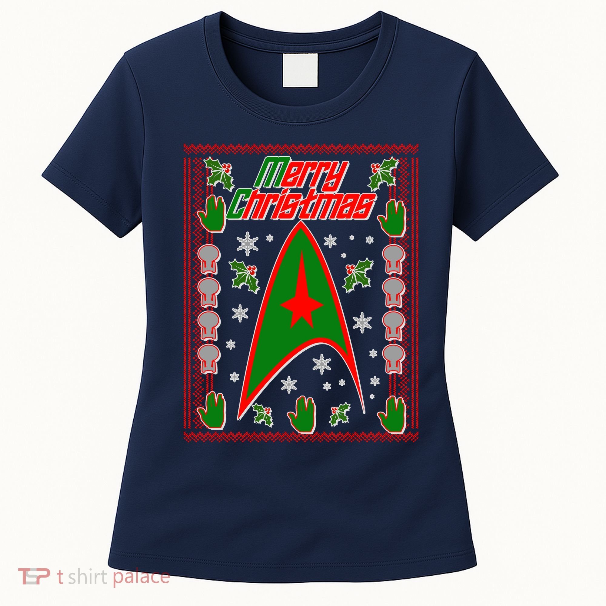 Merry Starfleet Christmas Ugly Sweater Women's T-Shirt