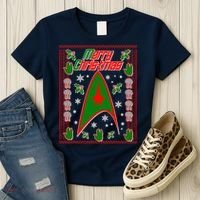 Merry Starfleet Christmas Ugly Sweater Women's T-Shirt thumb 3