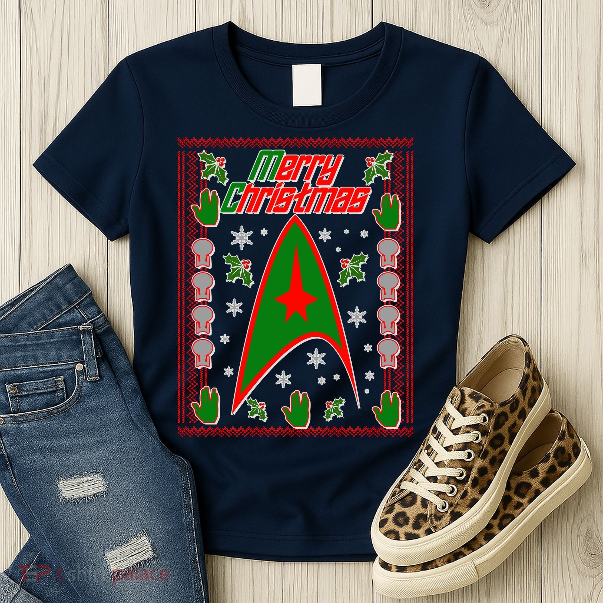 Merry Starfleet Christmas Ugly Sweater Women's T-Shirt