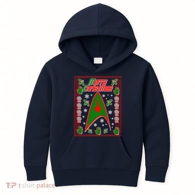 Merry Starfleet Christmas Ugly Sweater Kids Hoodie