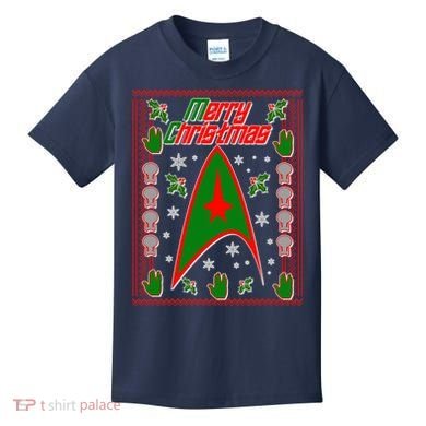 Merry Starfleet Christmas Ugly Sweater Kids T-Shirt