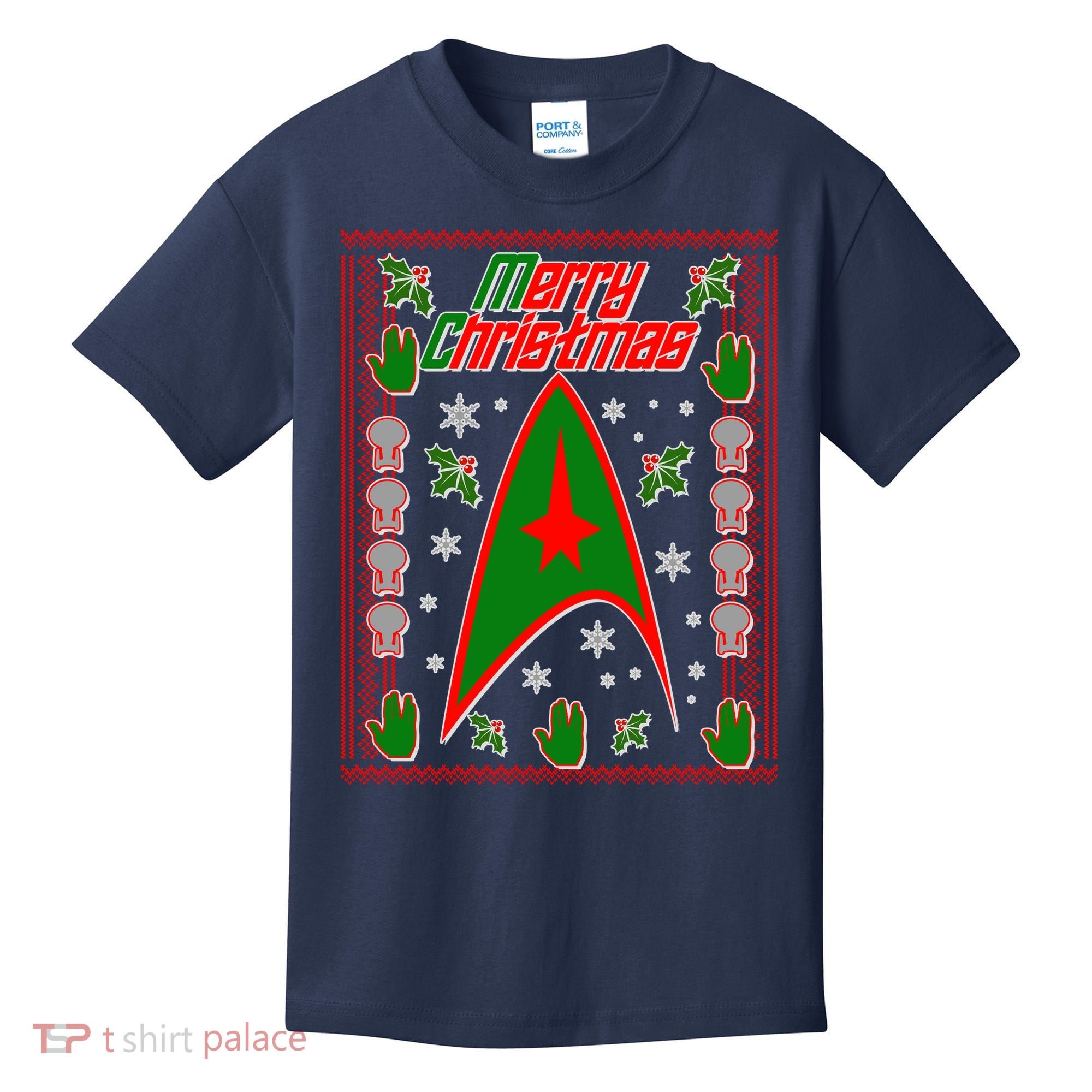 Merry Starfleet Christmas Ugly Sweater Kids T-Shirt
